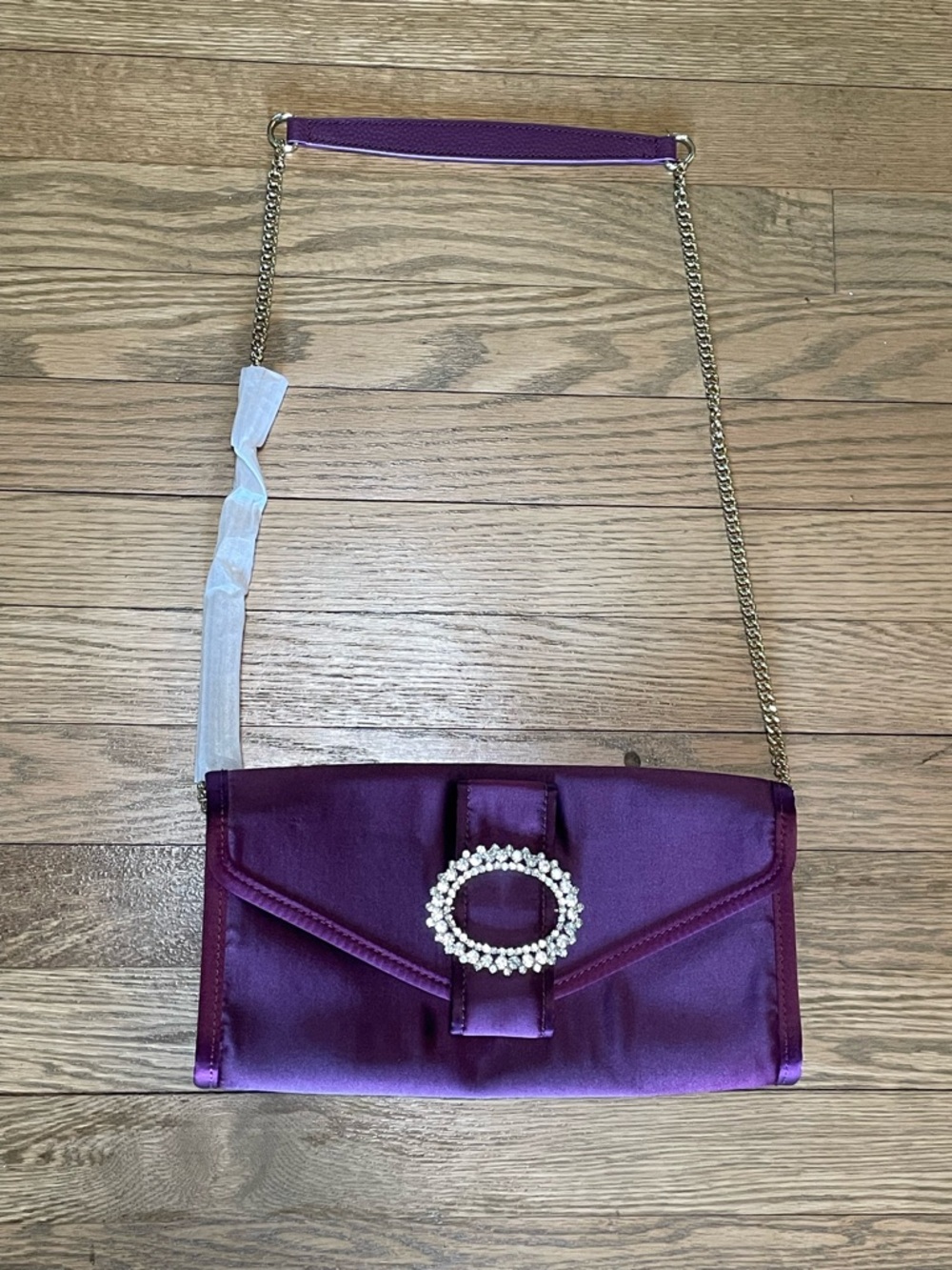 Lilly Pulitzer Benton Satin Evening Clutch Amarena Cherry w/ Crystal Accent